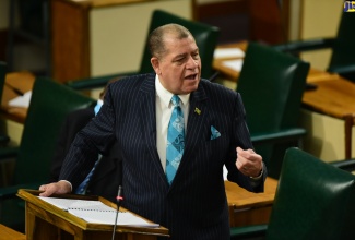 Minister of Transport and Mining, Hon. Audley Shaw, speaks in the 2022/23 Sectoral Debate in the House of Representatives, on April 27.