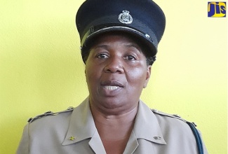 Head of the St. Mary Police Division, Superintendent Bobette Morgan-Simpson, speaks with JIS News at the recently held St. Mary Agricultural Show, at the Gray’s Inn Sports Complex, in Annotto Bay.