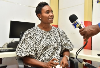 Member of Parliament for St. Andrew West Rural, Hon. Juliet Cuthbert-Flynn, speaks with JIS News while at the Half-Way Tree Teen Hub in St. Andrew on Monday (April 25). 