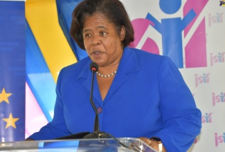 Regional Director at the Ministry of Education and Youth (Region 4) , Dr. Michelle Pinnock, addresses the handover ceremony for the Salt Spring Community Park in St. James, recently. The event also doubled as a ground-breaking ceremony for the rehabilitation of the Salt Spring Primary and Infant School.

 

 

 

