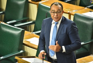 Minister of Health and Wellness, Dr. the Hon. Christopher Tufton, makes his contribution to the 2022/23 Sectoral Debate in the House of Representatives on May 3.