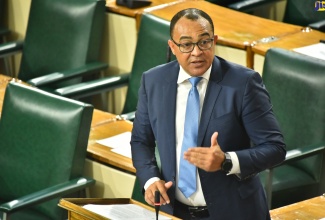Minister of Health and Wellness, Dr. the Hon. Christopher Tufton, makes his contribution to the 2022/23 Sectoral Debate in the House of Representatives on May 3.
