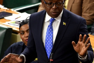 Minister of Agriculture and Fisheries, Hon. Pearnel Charles Jr., makes his contribution to the 2022/23 Sectoral Debate in the House of Representatives on May 17.

