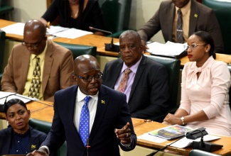 Minister of Agriculture and Fisheries, Hon. Pearnel Charles Jr., makes his contribution to the 2022/23 Sectoral Debate in the House of Representatives on May 17.

