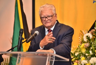 (FILE) Minister of Labour and Social Security, Hon. Karl Samuda, addresses the Ministry’s Labour Relations Awards Banquet held recently at The Jamaica Pegasus hotel, St. Andrew.