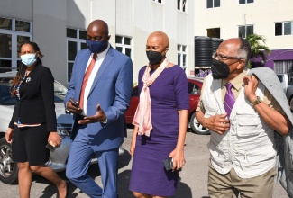 Minister of Education and Youth, Hon. Fayval Williams (second right), is accompanied by Chairman, Jamaica Education Transformation Commission (JETC), Professor Orlando Patterson (right), the Education Ministry’s Regional Director for Kingston and St. Andrew, Dasmine Kennedy (left), and Kingston College Principal, Dave Myrie, when she visited the school recently. The visit was facilitated to garner relevant stakeholder feedback on recommendations contained in the JETC report that was released in January.