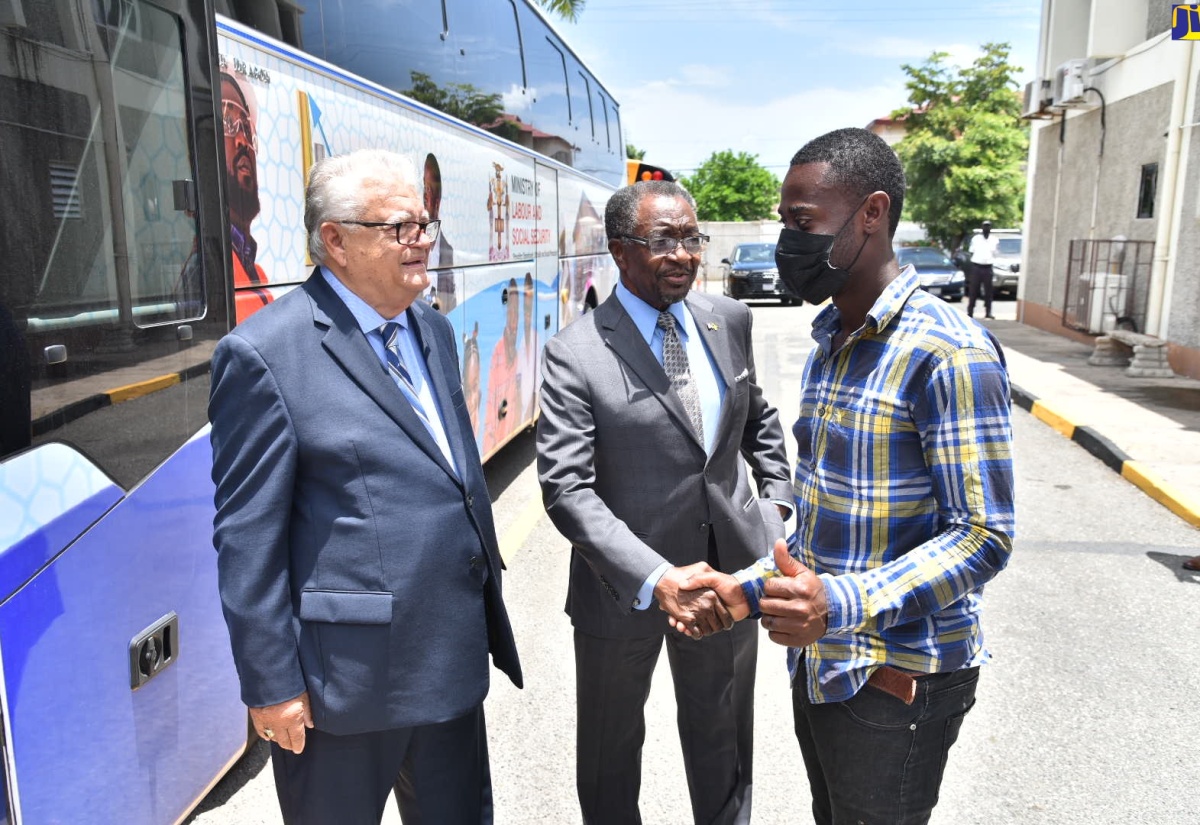 PHOTO:  Minister Samuda and Ambassador Nick Perry Visit MLSS Overseas Employment Centre