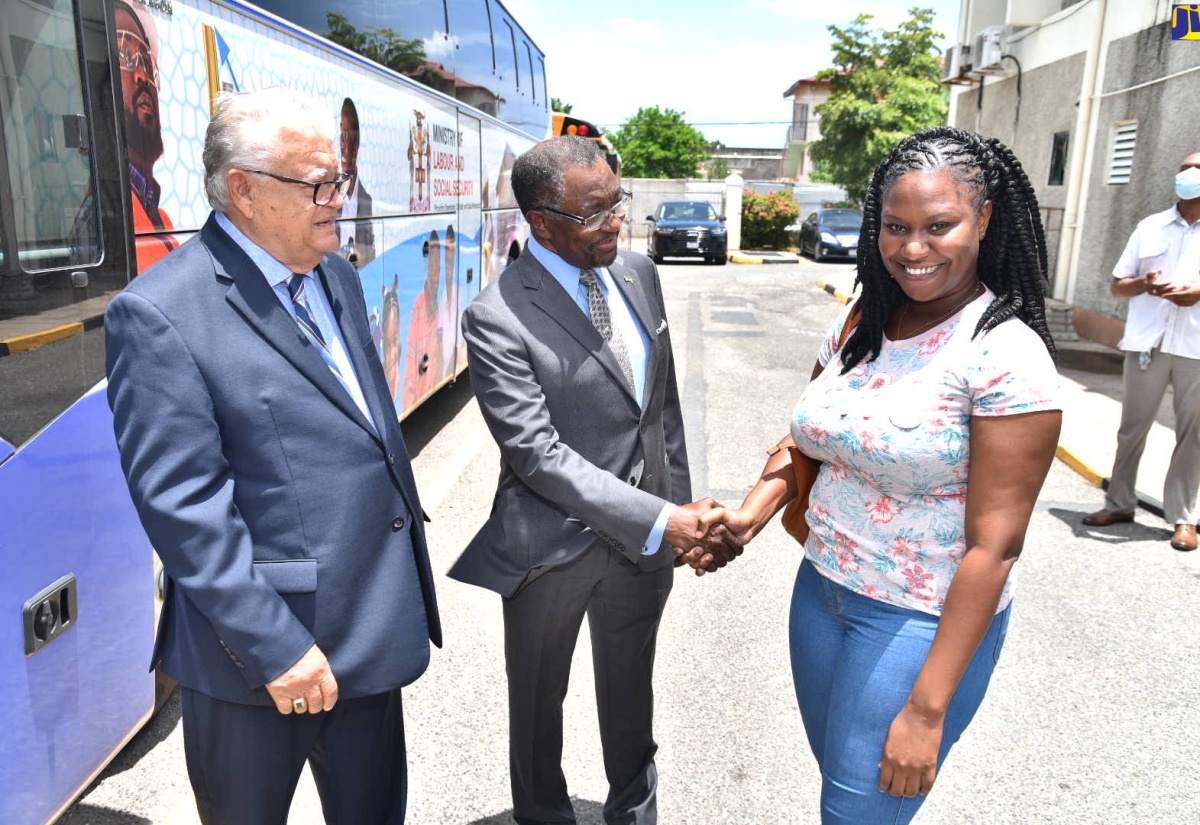 PHOTO:  Minister Samuda and Ambassador Nick Perry Visit MLSS Overseas Employment Centre