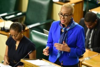 Minister of Education and Youth, Hon. Fayval Williams, speaks during the sitting of the House of Representatives on September 6.