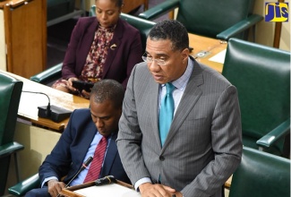 Prime Minister, the Most Hon. Andrew Holness, makes a statement to the House of Representatives on September 28.