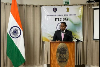 Minister without Portfolio in the Office of the Prime Minister, Hon. Floyd Green, speaking at a reception held on Wednesday (September 21) at the Indian High Commission in Kingston, to celebrate Indian Technical and Economic Cooperation (ITEC) Day. The Day is commemorated every year on September 15.