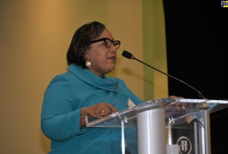 Chief Executive Officer, Child Protection and Family Services Agency (CPFSA), Rosalee Gage-Grey, addresses the entity’s fifth annual Field Services Conference, at the Hilton Rose Hall Resort and Spa in Montego Bay, St James, on Wednesday (September 14).