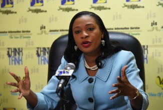 Managing Director, Human Employment and Resource Training/National Service Training Agency (HEART/NSTA) Trust, Dr. Taneisha Ingleton, addresses a recent JIS ‘Think Tank’.