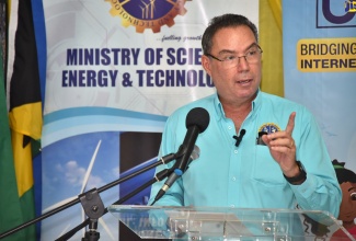 (FILE) Minister of Science, Energy and Technology, Hon. Daryl Vaz, speaking at the Universal Service Fund (USF) sensitisation session on information and communications technology (ICT) initiatives being implemented in several schools across the island. It was held at the Medallion Hall Hotel in Kingston on Friday, September 30. 