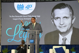 Prime Minister, the Most Hon. Andrew Holness, addresses the Edward Phillip George Seaga Inaugural Human Development Lecture, held recently, at the University of Technology (UTech) campus, St. Andrew.