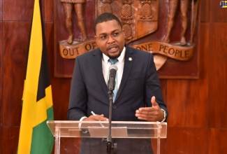 Minister without Portfolio in the Office of the Prime Minister, with responsibility for Information, Hon. Robert Morgan, responds to questions posed by journalists during today’s (Nov. 2) post-Cabinet press briefing at Jamaica House.