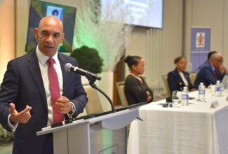 Police Commissioner, Major General Antony Anderson, addressing the 2023 National Security Seminar at the AC Hotel by Marriott Kingston, on Thursday (January 12.