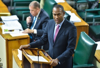 (FILE) Minister of Finance and the Public Service, Dr. the Hon. Nigel Clarke, speaking in the House of Representatives on Tuesday (January 31).