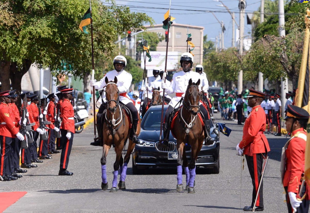 Governor-General, His Excellency the Most Hon. Sir Patrick Allen, arrives for Tuesday’s (February 14) ceremonial opening of Parliament, where he delivered the 2023/2024 Throne Speech outlining the plans of the Government for the new parliamentary year. 

