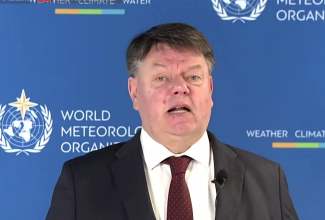 Secretary General of the World Meteorological Organization, Professor Petteri Taalas, addresses the second day of the hybrid staging of the WMO Regional Conference (Regional Association IV), at The Jamaica Pegasus hotel in Kingston, on February 7. The Conference is being held from February 6 to 9.