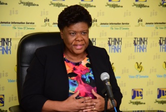 Chief Executive Officer, Consumer Affairs Commission (CAC), Dolsie Allen, shares details for World Consumer Rights Day, during a JIS ‘Think Tank’, today (March 9).