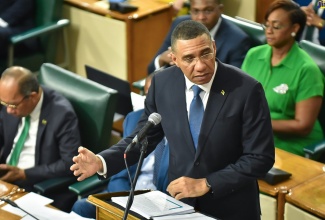 Prime Minister, the Most Hon. Andrew Holness, makes his contribution to the 2023/24 Budget Debate in the House of Representatives, on Thursday (March 16).