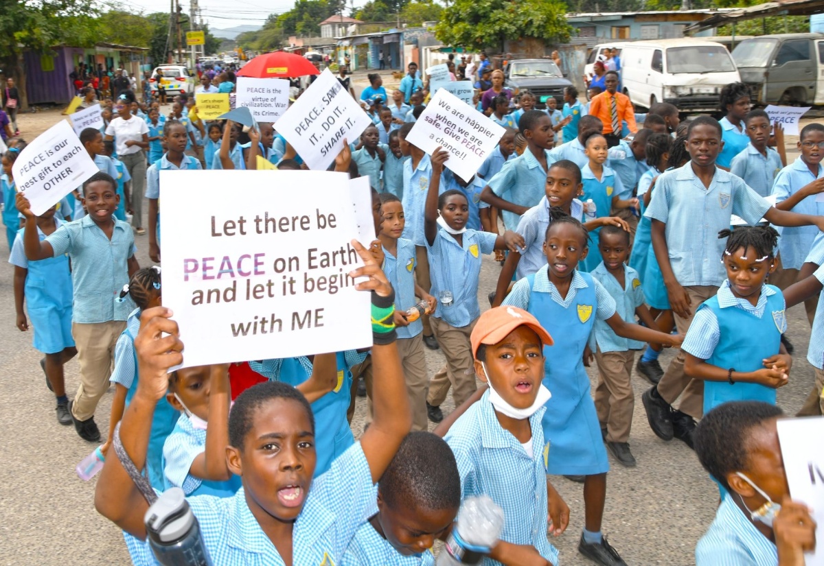 Students March for Peace in Gregory Park