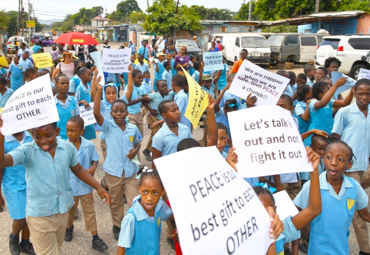 Students March for Peace in Gregory Park