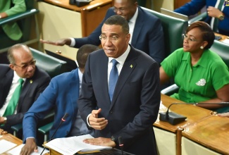 Prime Minister, the Most Hon. Andrew Holness, makes his contribution to the 2023/2024 Budget Debate in the House of Representatives on Thursday (March 16).