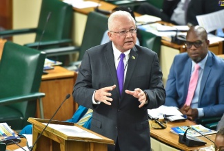 Minister of Justice, Hon. Delroy Chuck, makes his contribution to the 2023/24 Sectoral Debate in  the House of Representatives on May 2.