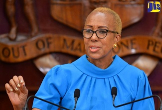 Minister of Education and Youth, Hon. Fayval Williams, responds to a question posed during Wednesday’s (May 31) post-Cabinet press briefing at Jamaica House. 