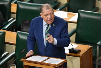 Minister of Transport and Mining, Hon. Audley Shaw, makes his contribution to the 2023/24 Sectoral Debate in the House of Representatives on Wednesday (May 9).