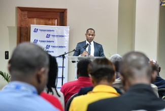 Managing Director of the Transport Authority, Ralston Smith, addresses the Transport Authority’s Transportation Conference 2023 on June 15 at the University of the West Indies (UWI) Regional Headquarters on the Mona Campus, St. Andrew.
