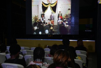 Patrons watch a film at the Film Night in the Village, held on August 4 at the National Arena. The event also featured award-winning local films from the Jamaica Cultural Development Commission (JCDC) short-film competition.