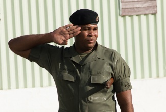 Member of the Adult Other Rank of the Jamaica Combined Cadet Force (JCCF), Warrant Officer Class One Mikhail Morgan. The JCCF is encouraging persons 18 and older to join its senior division.