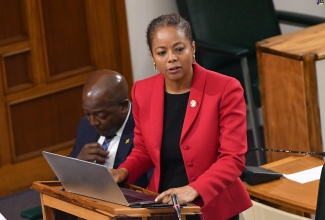 Minister of Legal and Constitutional Affairs, Hon. Marlene Malahoo Forte, closes the debate on the Bail Act 2023 in the House of Representatives, on July 25.