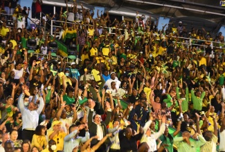 Patrons participate in the “wave” during the 60th Independence Grand Gala held at the National Stadium, in Kingston, on August 6, 2022. Thousands of Jamaicans, including those from the Diaspora, attended the event.