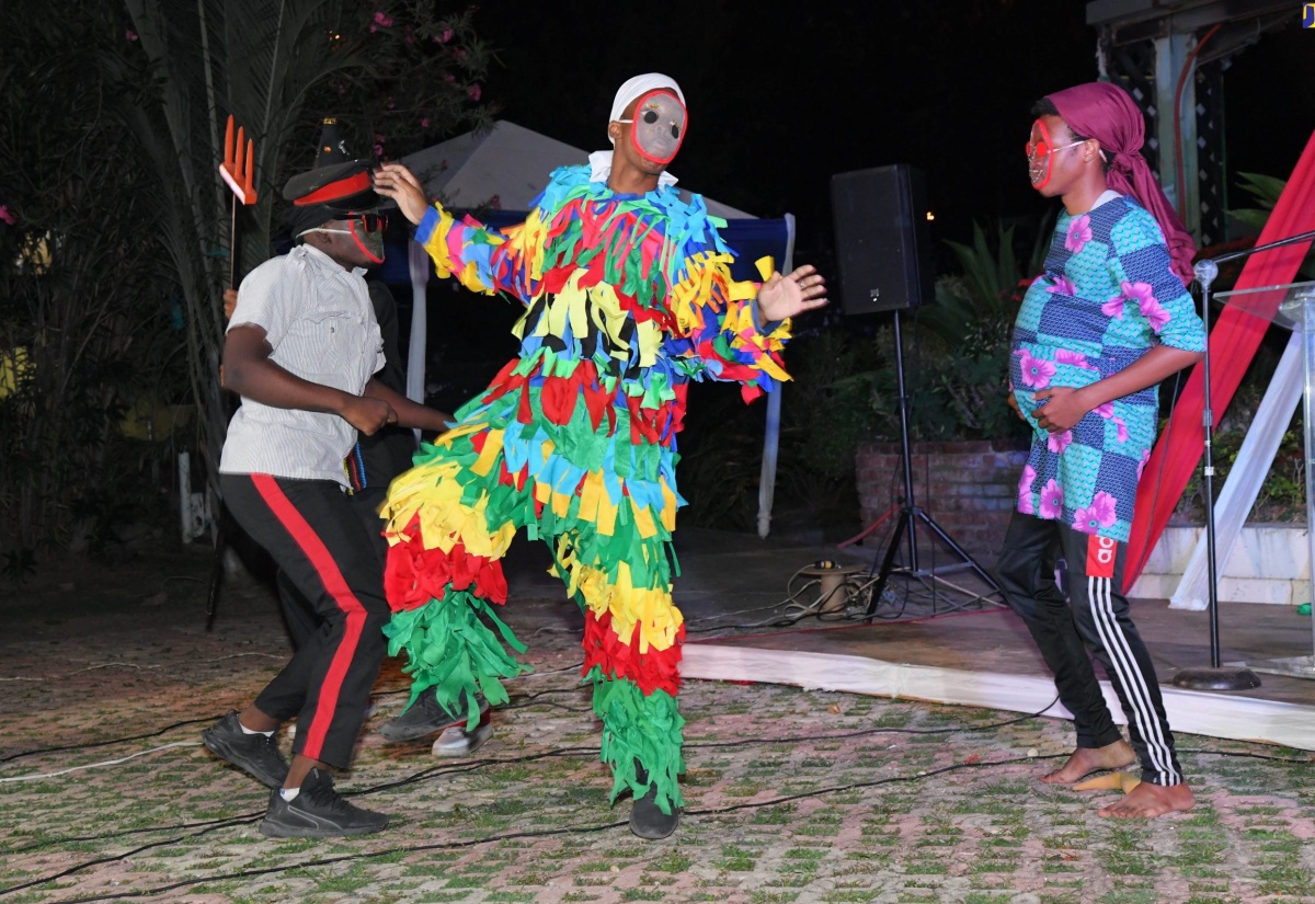 Jonkonnu revellers perform at an event at the Ranny Williams Entertainment Centre in St. Andrew in December 2022.