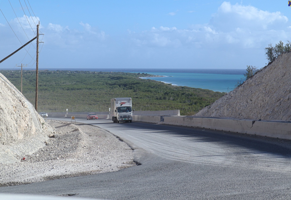 A section of the Southern Coastal Highway Improvement Project in Grants Pen, St. Thomas.