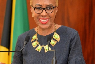 Minister of Education and Youth, Hon. Fayval Williams, addresses Tuesday’s (September 27) post-Cabinet Press Briefing at Jamaica House.