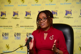 Chief Executive Officer, Jamaica National Agency for Accreditation (JANAAC), Sharonmae Shirley, outlines the entity’s various accomplishments over its 15 years of operations, during a Jamaica Information Service (JIS) ‘Think Tank’ on Tuesday (November 28).

