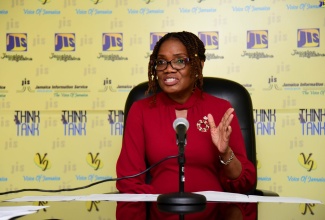 Chief Executive Officer at the Jamaica National Agency for Accreditation (JANAAC), Sharonmae Shirley, speaks at a Jamaica Information Service (JIS)  ‘Think Tank’,  on  November 28.

