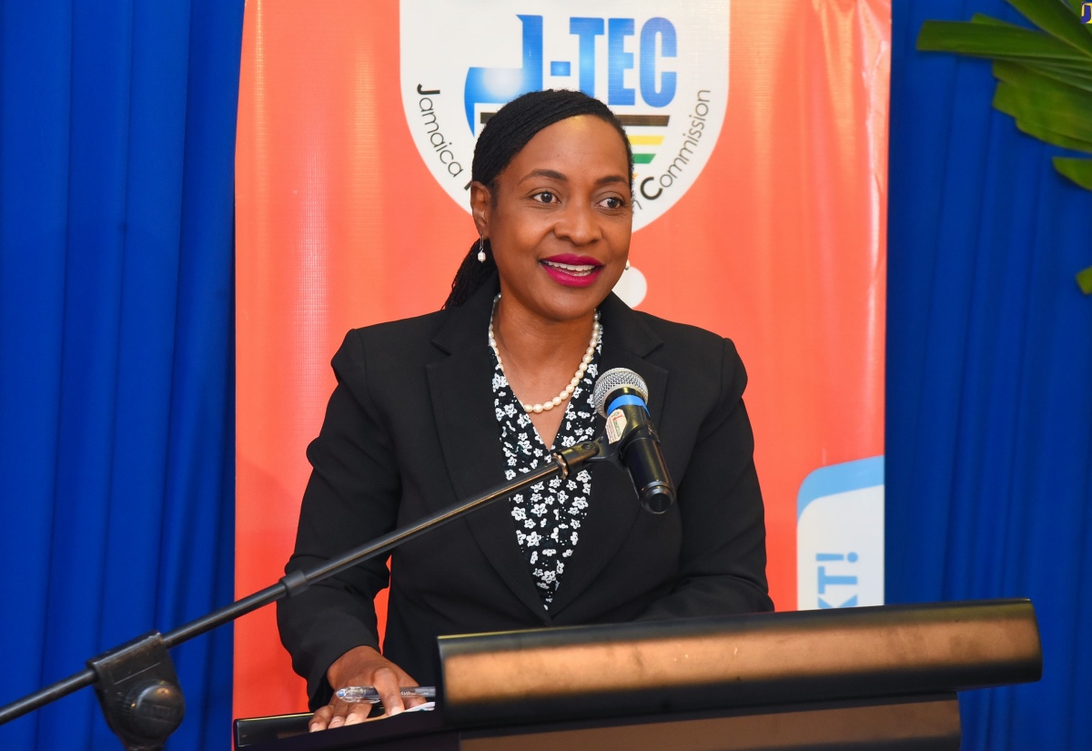 Minister of State in the Ministry of Education and Youth, Hon. Marsha Smith, delivers the keynote address during a ceremony for the presentation of certificates of registration to tertiary institutions, held on Wednesday (November 29) at the Courtleigh Hotel in New Kingston.