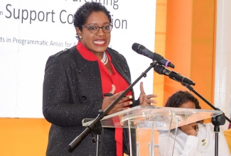 Chief Executive Officer, National Parenting Support Commission (NPSC), Kaysia Kerr, addressing the launch of National Parent Month, recently.  

