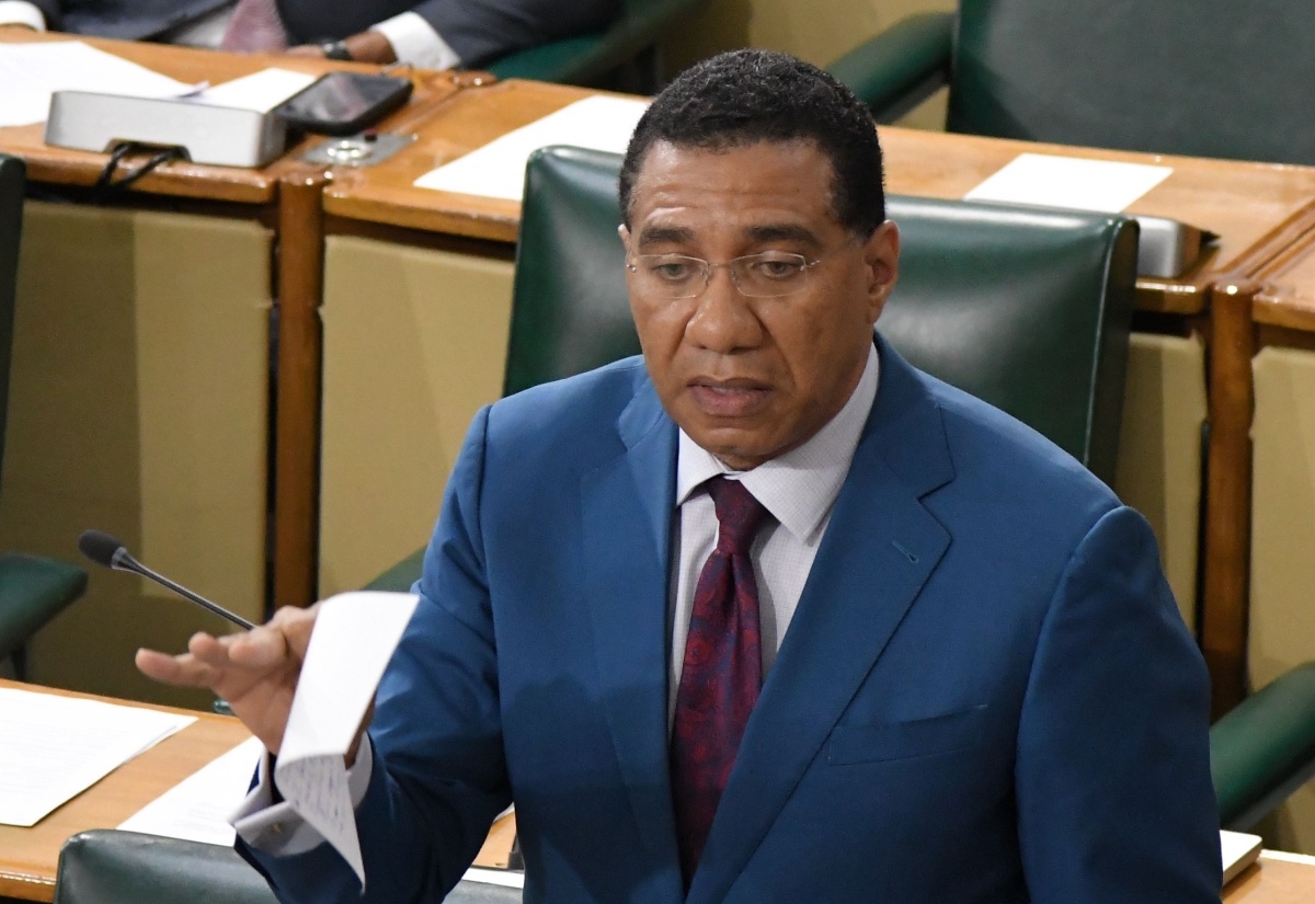 Prime Minister, the Most. Hon. Andrew Holness, speaking in the House of Representatives. 
