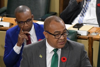  Minister of Health and Wellness, Dr. the Hon. Christopher Tufton, addresses the House of Representatives on November 7.

 