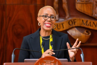 Minister of Education and Youth, Hon. Fayval Williams, addresses Wednesday’s (November 15) post-Cabinet press briefing at Jamaica House.