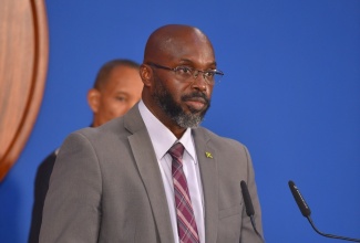 Acting Deputy General, Office of Disaster Preparedness and Emergency Management (ODPEM), Richard Thompson, addresses a press conference at the Office of the Prime Minister on Monday (October 30).

