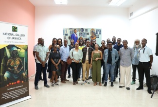 Some of the artists participating in ‘The Face of Us’ exhibition at the National Gallery of Jamaica in downtown Kingston.

