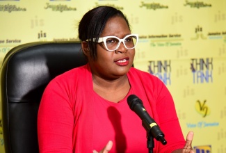 Director of Communications, Consumer Affairs Commission (CAC), Latoya Halstead, addresses a Jamaica Information Service (JIS) ‘Think Tank’ on Thursday (December 14).

